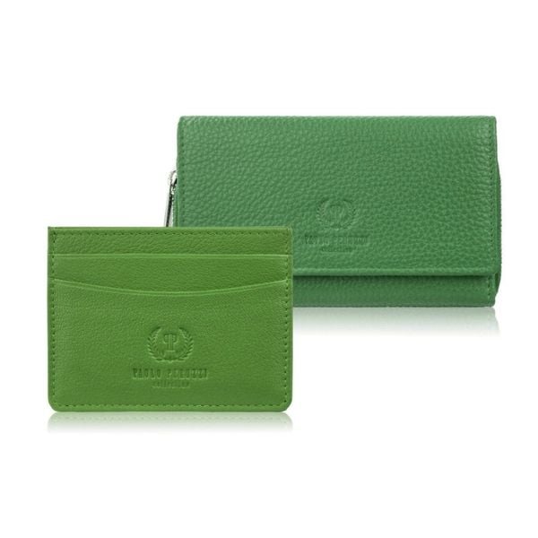 Zestaw prezentowy dla niej portfel damski skórzany T-138 i etui na karty T-151 Paolo Peruzzi ZUP-145-GR. Zielone portfele damskie Paolo Peruzzi, bez wzorów, ze skóry. Za 129.00 zł.