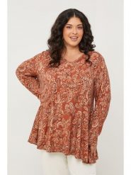 Curvy Lady Bluzka w kolorze pomarańczowym rozmiar: 44/46. Pomarańczowe bluzki damskie Curvy Lady, bez wzorów, z bawełny, klasyczne, bez kołnierzyka, bez ramiączek. Za 86.99 zł.