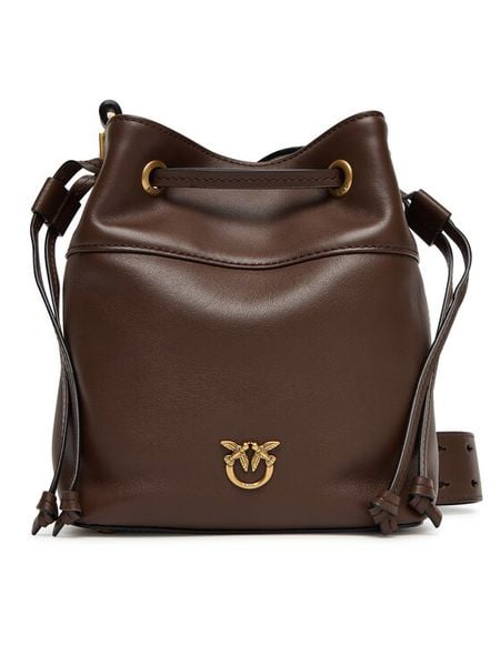 PINKO Torebka Secchiello Mini Al 25-26 104303 A0QO Brązowy. Brązowe torebki klasyczne damskie Pinko, bez wzorów, ze skóry, bez dodatków. Za 1,649.00 zł.