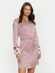 Guess Sukienka koszulowa W5RK40 WF1T2 Różowy Regular Fit. Czerwone sukienki damskie Guess, m, z aplikacjami, z syntetyku, bez kołnierzyka, bez ramiączek, koszulowe. Za 459.99 zł.