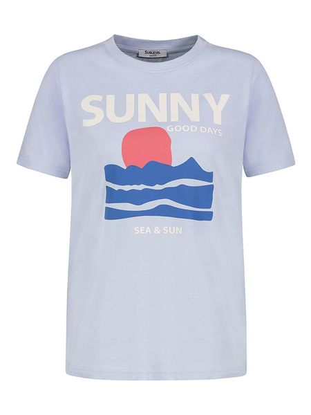 Sublevel Koszulka w kolorze błękitnym rozmiar: XS. Niebieskie bluzki damskie Sublevel, xs, bez wzorów, z bawełny, bez kołnierzyka, bez ramiączek. Za 41.39 zł.