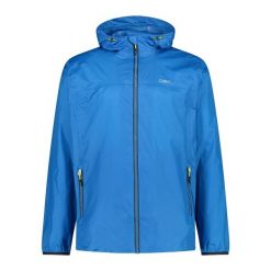 Kurtka przeciwdeszczowa z kapturem CMP. Niebieskie kurtki męskie CMP, m, bez wzorów, sportowe, z kapturem. W wyprzedaży za 99.99 zł.