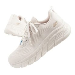 Buty Skechers Bobs B Flex sneakersy 117385/OFWT beżowy. Brązowe buty sportowe na co dzień damskie bez wzorów, z gumy. Za 466.73 zł.