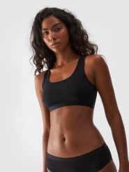 4F Biustonosz bawełniany (2-pack) damski - czarny L. Czarne biustonosze sportowe damskie 4f, bez wzorów, z bawełny. W wyprzedaży za 39.99 zł.