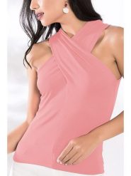 Milan Kiss Top w kolorze jasnoróżowym rozmiar: XL. Różowe topy damskie Milan Kiss, xl, bez wzorów, bez kołnierzyka. Za 43.99 zł.