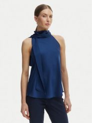 Rinascimento Bluzka CFC0127770003 Niebieski Regular Fit. Niebieskie bluzki damskie RINASCIMENTO, l, bez wzorów, z syntetyku, bez kołnierzyka, bez ramiączek. Za 279.99 zł.