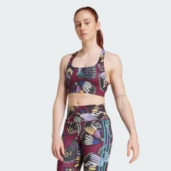 Biustonosz o średnim wsparciu adidas X Farm. Czarne biustonosze sportowe damskie Adidas, bez wzorów. W wyprzedaży za 143.40 zł.