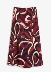 Spódnica midi z lejącej satyny. Czerwone spódniczki damskie bonprix, bez wzorów, z satyny, midi. Za 149.99 zł.