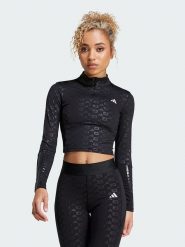 Adidas Koszulka sportowa "Performance z linii Hyperglam" w kolorze czarnym rozmiar: M. Czarne bluzki sportowe damskie Adidas, m, bez wzorów, z materiału, bez ramiączek. Za 130.35 zł.