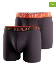 Replay Underwear Bokserki (2 pary) w kolorze czarnym rozmiar: XL. Czarne bokserki męskie Replay Underwear, bez wzorów. Za 43.99 zł.