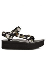 Teva Sandały Flatform Universal 1008844 Czarny. Czarne sandały damskie Teva, bez wzorów, z materiału, bez obcasa, na koturnie. Za 349.99 zł.