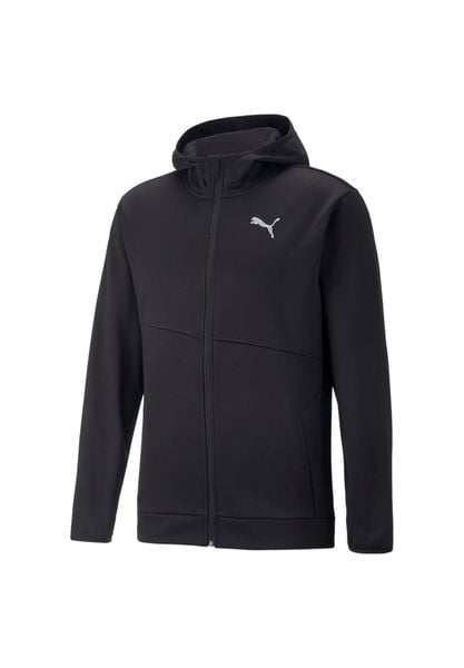 Bluza sportowa męska Puma Train All Day Powerfleece Full Zip. Czarne bluzy sportowe męskie Puma, na zimę, bez wzorów, z materiału, sportowe, bez kołnierzyka, bez ramiączek. Za 192.30 zł.
