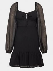 Gina Tricot Sukienka koktajlowa 20005 Czarny Regular Fit. Czarne sukienki damskie Gina Tricot, bez wzorów, z syntetyku, wizytowe, bez kołnierzyka, bez ramiączek. Za 119.99 zł.