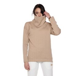 Bluza na co dzień na siłownię. Brązowe bluzy bez kaptura damskie LEONE 1947 APPAREL, z elastanu. W wyprzedaży za 134.57 zł.