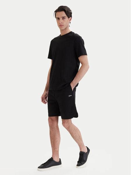 BOSS Szorty sportowe Member 50558883 Czarny Relaxed Fit. Czarne szorty męskie Boss, bez wzorów, z bawełny, sportowe. Za 400.99 zł.
