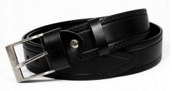 Pasek męski Rovicky czarny PRS-07-BGE BLACK. Czarne paski męskie ROVICKY, z aplikacjami, klasyczne. Za 50.00 zł.