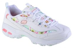 Buty sportowe Sneakersy damskie, Skechers D'Lites-Blooming Fields. Białe buty sportowe na co dzień damskie Skechers, bez wzorów, z materiału, trekkingowe. Za 299.99 zł.