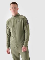 4F Bluza treningowa szybkoschnąca męska - oliwkowa/khaki S. Brązowe bluzy bez kaptura męskie 4f, bez wzorów, z dzianiny, sportowe, bez kołnierzyka, bez ramiączek. W wyprzedaży za 99.99 zł.