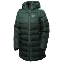 Parka damska z kapturem Helly Hansen Active. Zielone parki damskie Helly Hansen, l, bez wzorów, z materiału. Za 706.85 zł.