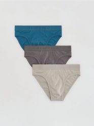 Bawełniane slipy 3 pack - niebieski. Niebieskie slipki męskie Reserved, bez wzorów, z bawełny. Za 69.99 zł.