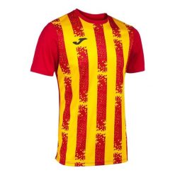 Koszulka Joma Czerwona Męska Piłka Nożna. Czerwone t-shirty sportowe męskie Joma, m, z materiału, bez ramiączek, na fitness i siłownię. Za 143.75 zł.