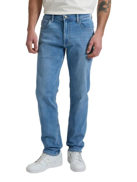 MESKIE SPODNIE LEE DAREN NOBLE BLUE 112377885. Niebieskie spodnie materiałowe męskie Lee, bez wzorów, z jeansu. Za 219.99 zł.