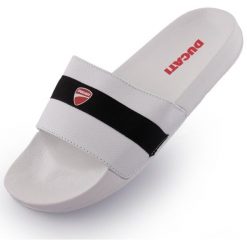 Ducati Unisex Klapki Białe Czarne 42 - Komfort i Styl. Białe klapki damskie ducati, bez wzorów, z materiału, bez obcasa. Za 176.99 zł.