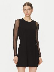 DKNY Sukienka koktajlowa DD4JBD29 Czarny Regular Fit. Czarne sukienki damskie DKNY, bez wzorów, z syntetyku, wizytowe, bez kołnierzyka, bez ramiączek. Za 409.99 zł.