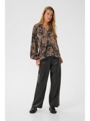 Kaffe Bluzka w kolorze brązowym rozmiar: 42. Brązowe bluzki damskie Kaffe, s, bez wzorów, z wiskozy, klasyczne, bez kołnierzyka, bez ramiączek. Za 148.26 zł.