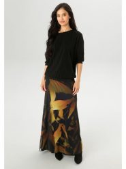 Aniston Spódnica w kolorze czarno-oliwkowym rozmiar: 36. Czarne spódniczki damskie Aniston, bez wzorów, z podwyższonym stanem, maxi. Za 66.47 zł.