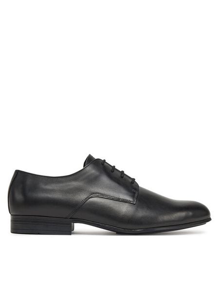 Calvin Klein Półbuty Almond Derby HM0HM01705 Czarny. Czarne buty wizytowe męskie CALVIN KLEIN, ze skóry, bez zapięcia. Za 449.99 zł.