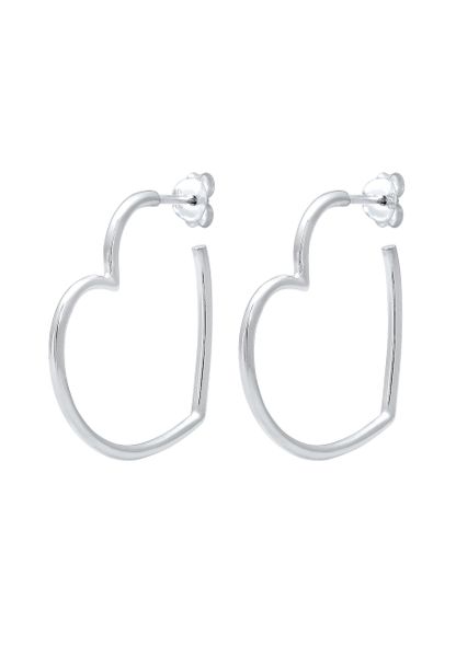 Elli Damskie kreole serce filigranowee w srebrze próby 925 Sterling Silver Kolczyki 1 ct. Szare kolczyki damskie Elli, srebrne. Za 228.99 zł.