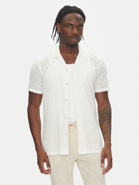 Lindbergh Koszula 30-203569 Biały Relaxed Fit. Białe koszule męskie Lindbergh, m, bez wzorów, z bawełny, bez kołnierzyka, bez ramiączek. Za 139.99 zł.