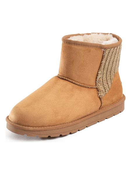 ISLAND BOOT Botki zimowe "Tenny" w kolorze jasnobrązowym rozmiar: 38. Brązowe botki damskie Island Boot, na zimę, z materiału, bez obcasa, bez zapięcia. Za 144.58 zł.