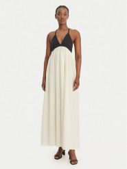 Eleh Sukienka letnia SS260018 Biały Regular Fit. Białe sukienki damskie Eleh, na lato, bez wzorów, z syntetyku, bez kołnierzyka, bez ramiączek. Za 974.99 zł.