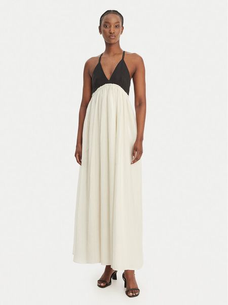 Eleh Sukienka letnia SS260018 Biały Regular Fit. Białe sukienki damskie Eleh, na lato, bez wzorów, z syntetyku, bez kołnierzyka, bez ramiączek. Za 974.99 zł.