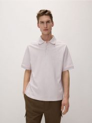 Koszulka polo oversize - różowy. Czerwone koszulki polo męskie Reserved, l, bez wzorów, z bawełny, bez ramiączek. W wyprzedaży za 65.99 zł.