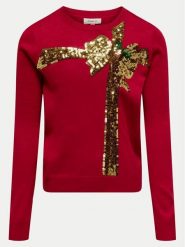 Kids ONLY Sweter Xmas 15331289 Czerwony Relaxed Fit. Czerwone swetry dziewczęce Kids Only, bez wzorów, z syntetyku, bez kołnierzyka. Za 59.99 zł.