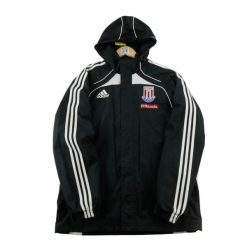 Second life - Kurtka przeciwwiatrowa męska Stocke City F.C czarna - Stan dobry. Czarne kurtki męskie Adidas, l, bez wzorów, eleganckie, bez kaptura. Za 212.96 zł.