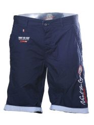 Peak Mountain Szorty w kolorze granatowym rozmiar: XXL. Niebieskie szorty męskie Peak Mountain, z bawełny, bez kołnierzyka. Za 139.95 zł.
