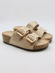 Bellucci Klapki w kolorze beżowym rozmiar: 41. Brązowe klapki damskie Bellucci, bez wzorów, bez obcasa, na koturnie. Za 96.37 zł.