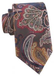 Elegancki Krawat Chattier - Kolorowy w Orientalny Wzór. Krawaty i muchy męskie Chattier, bez wzorów, z tkaniny, eleganckie. Za 55.00 zł.