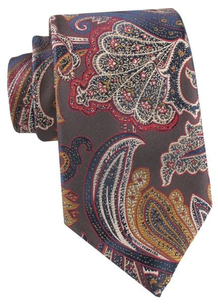 Elegancki Krawat Chattier - Kolorowy w Orientalny Wzór. Krawaty i muchy męskie Chattier, bez wzorów, z tkaniny, eleganckie. Za 55.00 zł.
