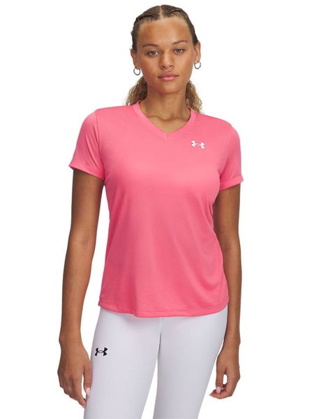 Under Armour Koszulka sportowa "Tech SSV" w kolorze różowym rozmiar: L. Różowe bluzki sportowe damskie Under Armour, l, bez wzorów, z materiału, bez ramiączek. Za 92.42 zł.