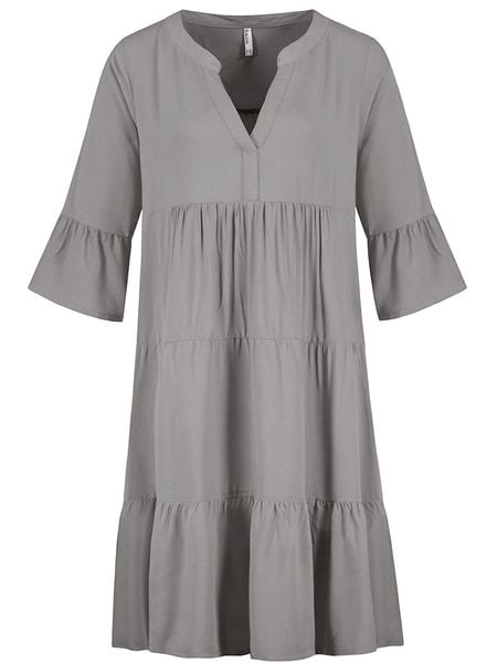 Sublevel Sukienka w kolorze szarym rozmiar: L. Szare sukienki damskie Sublevel, na imprezę, l, bez wzorów, z wiskozy, klasyczne, bez kołnierzyka, bez ramiączek, midi. Za 95.92 zł.