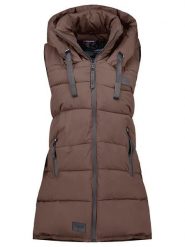Geographical Norway Kamizelka pikowana "Dolbar" w kolorze ciemnobrązowym rozmiar: XL. Brązowe kamizelki damskie Geographical Norway, xl. Za 227.31 zł.