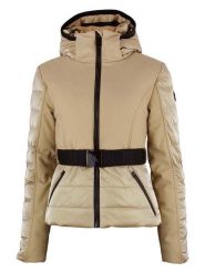 Peak Mountain Kurtka narciarska "Alyon" w kolorze beżowym rozmiar: S. Brązowe kurtki narciarskie i snowboardowe damskie Peak Mountain, m, bez wzorów, z tkaniny, bez kaptura, narciarskie. Za 765.09 zł.
