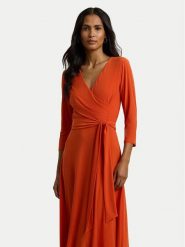 LAUREN RALPH LAUREN Sukienka koktajlowa 250769904041 Pomarańczowy. Brązowe sukienki damskie Lauren Ralph Lauren, bez wzorów, z syntetyku, wizytowe, bez kołnierzyka, bez ramiączek. Za 579.99 zł.