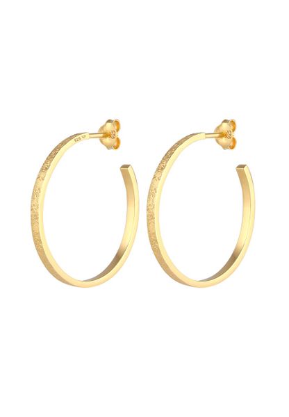 Elli Damskie kreole Basic młotkowane ze strukturą w srebrze próby 925 Sterling Silver Kolczyki koła 1 ct. Szare kolczyki damskie Elli, srebrne. Za 248.99 zł.