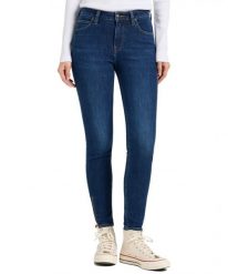 DAMSKIE SPODNIE LEE SCARLETT HIGH ZIP NO FOUL 112370897. Spodnie materiałowe damskie Lee, bez wzorów, z jeansu. Za 219.99 zł.